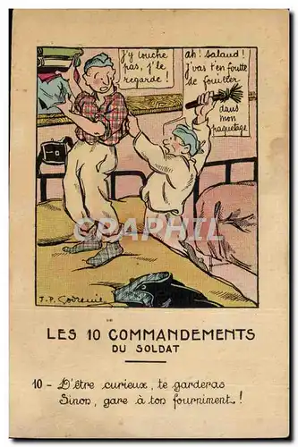 FAntaisie Cartes postales Les 10 commandements du soldat Militaria Illustrateur