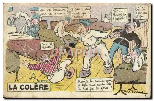 FAntaisie Cartes postales Militaria La colere