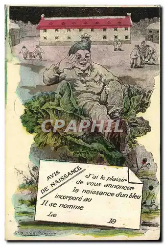 FAntaisie Cartes postales Avis de naissance J ai le plaisir de vous annoncer la naissance Humour
