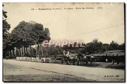 Cartes postales Dirigeable Versailles 1ere genie Ecole des ballons ZEppelin