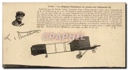 Cartes postales Le biplan Paulhan en plein vol