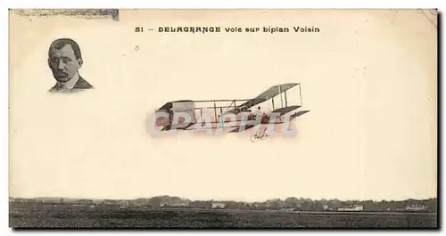 Ansichtskarte AK Delagrange vole sur biplan Voisin Aviateur