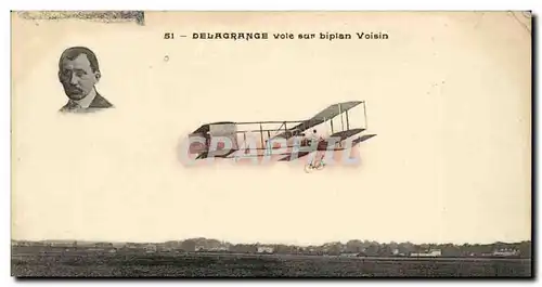 Cartes postales Delagrange vole sur biplan Voisin Aviateur