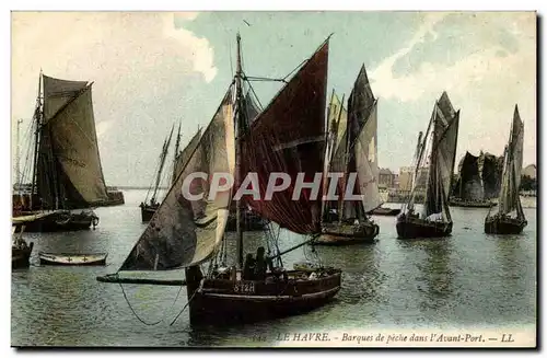 Cartes postales Bateau Le Havre Barques de peche dans l&#39avant port