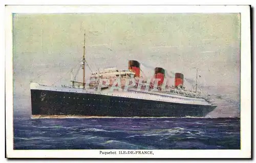 Ansichtskarte AK Bateau Ile de France Transatlantique Paquebot French Line
