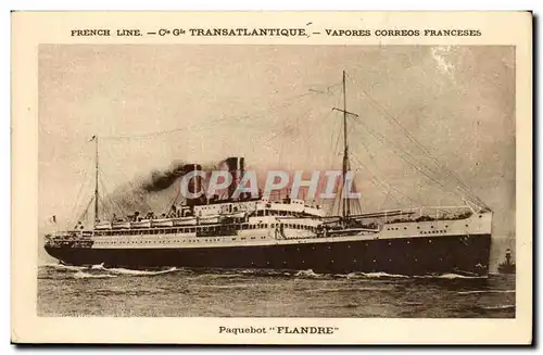 Cartes postales Bateau French Line Vapores Correos Franceses Flandre Transatlantique Paquebot