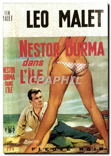 Cartes postales moderne Erotique Femme Nu Leo Malet Nestor Burma dans l&#39ile