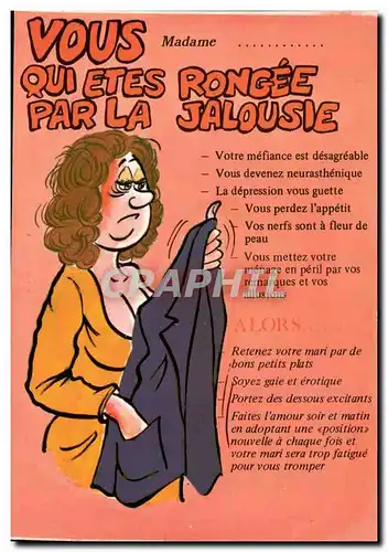 Cartes postales Humour Vous etes rongee par la jalousie Couple