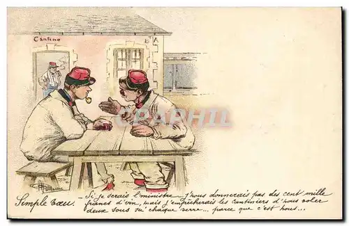 Cartes postales Humour Cantine Soldats Militaria Illustrateur Guillaume