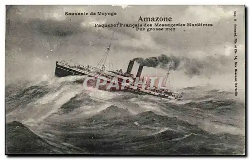 Ansichtskarte AK Souvenir de voyage Amazone Messageries maritimes (paquebot)