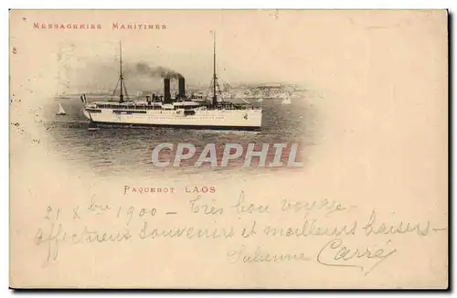 Cartes postales Messageries Maritimes Paquebot Laos (paquebot)