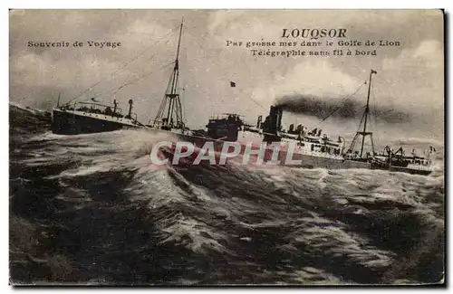 Cartes postales Louqsor dans le golfe de Lion Telegraphe sans fil a bord (paquebot)