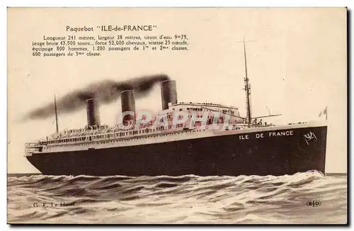 Cartes postales L&#39ile de France paquebot