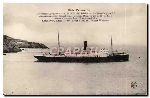 Cartes postales Cote VErmelle Port Vendres Le Mustapha II