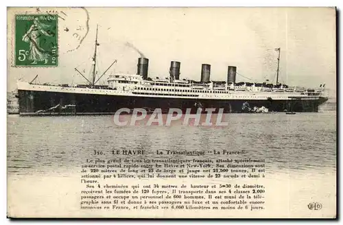 Cartes postales Le Havre Le Transatlantique LA France