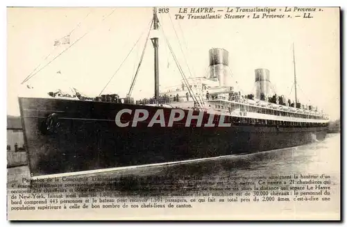 Cartes postales Le Havre Transatlantique La Provence