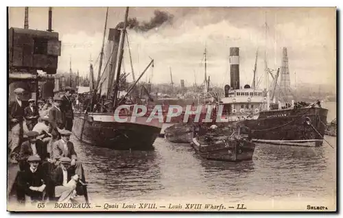 Bordeaux Ansichtskarte AK Quais Louis XVIII bateau ships