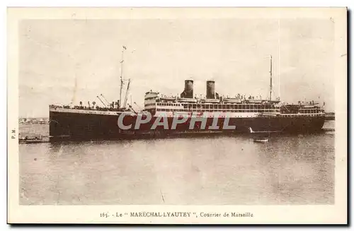 Cartes postales Le MArechal Lyautey Courrier de Marseille