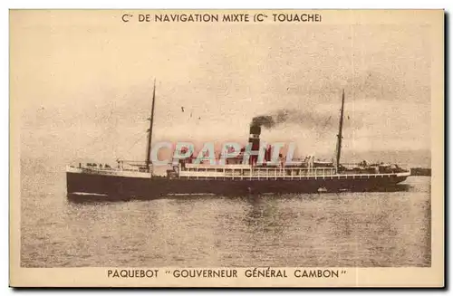 Cie de Navigation mixte CIE TOuache Ansichtskarte AK Paquebot gouverneur General Cambon