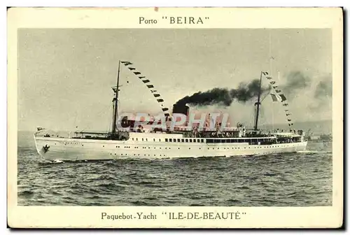 Ansichtskarte AK Porto Beira Paquebot Yacht Ile de Beaute