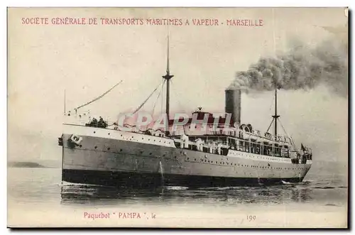 Cartes postales Societe generale de Transports Maritimes a vapeur Marseille Paquebot Pampa