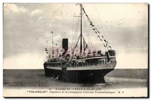 Ansichtskarte AK Bateau Marine de commerce Francaise Volubilis Paquebot de la Compagnie Generale Transatlantique