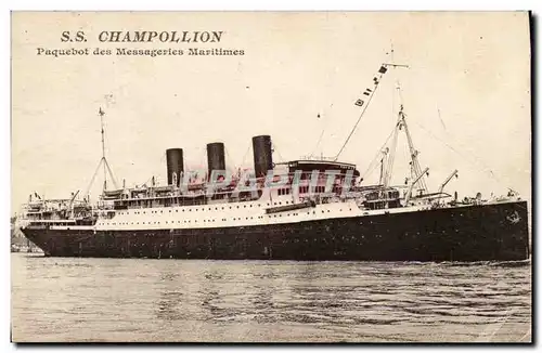 Cartes postales Bateau SS Champollion Paquebot des Messageries maritimes