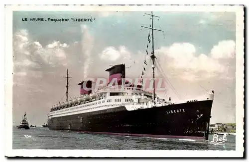 Cartes postales Bateau Le Havre Paquebot Liberte