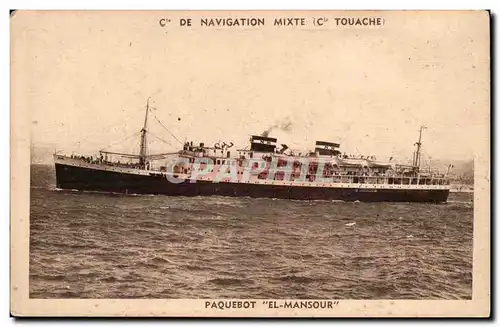 Cartes postales Bateau Cie de Navigation mixte Cie Touache Paquebot El Mansour