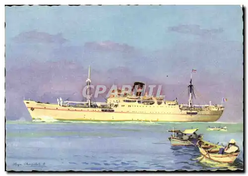 Cartes postales Paquebot Azemmour Compagnie navigation Paquet Dessin de Roger chapelet Marseille Port Vendres Ca