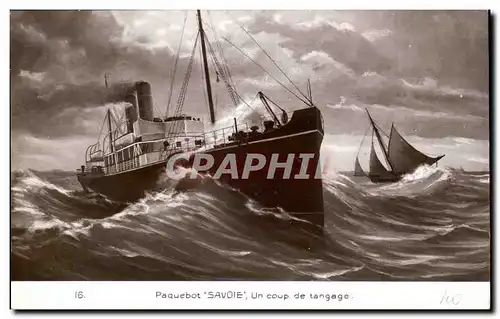 Cartes postales Bateau Paquebot Savoie Un coup de tangage