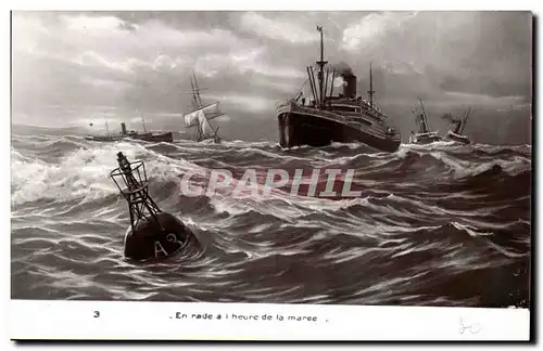 Cartes postales Bateau En rade a l&#39heure d ela maree PAquebot