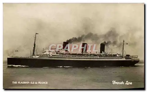 Ansichtskarte AK Bateau Paquebot French line The flagship ILe de France