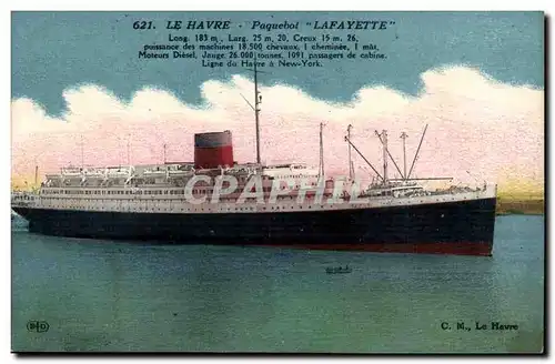 Cartes postales PAquebot Le Havre Lafayette