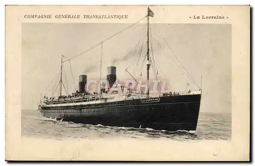 Cartes postales La Lorraine Compagnie Generale Transatlantique