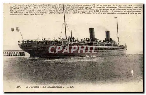 Cartes postales Paquebot La Lorraine