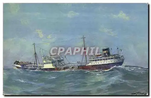 Cartes postales moderne Bateau Petrolier par gros temps en Mediterranee (tanker oil petrol)