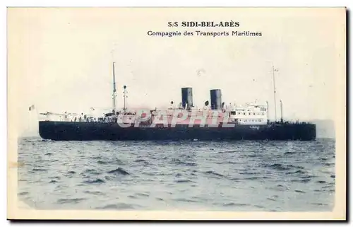 Cartes postales Bateau Paquebot SS Sidi Bel Ares Compagnie des Transports maritimes