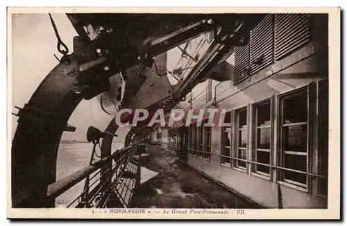 Ansichtskarte AK Bateau Cie Gla Transatlantique Paquebot Normandiele grand pont promenade