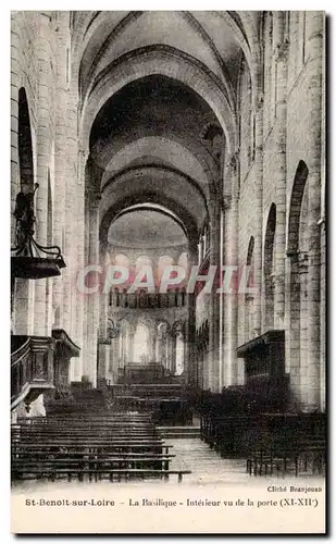 Saint Benoit sur Loire Cartes postales La basilique Interieur vu de la porte