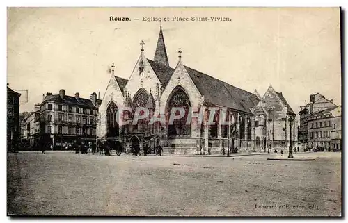 Rouen - Eglise et Place Saint Vivien - Ansichtskarte AK