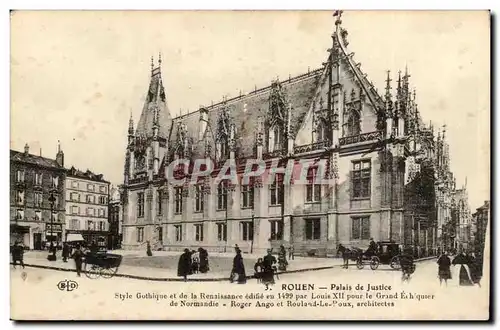 Rouen - Palais de Justice - cheval - Ansichtskarte AK