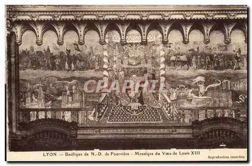 Lyon - Interieur de la Basilique de Notre Dame de Fourviere - Mosaique de la Proclamation du Dogmne