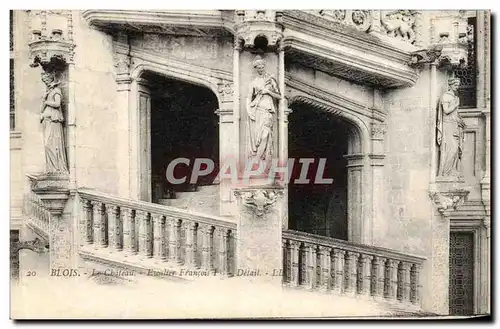 Cartes postales Blois Le chateau Escalier Francois 1er Detail