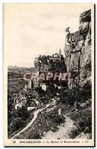 Cartes postales Rocamadour Le rocher et Rocamadour