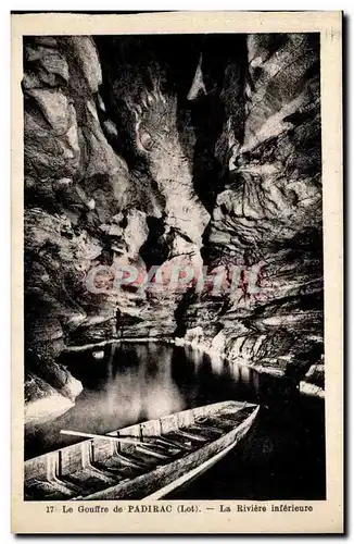 Cartes postales Le gouffre de Padirac La riviere inferieure