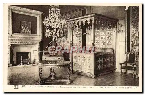 Pau - Chateau Henri IV - Chambre a coucher des Rois de Navarre - Ansichtskarte AK