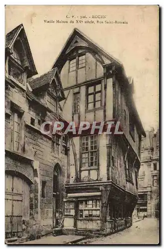 Rouen - Vieille Maison du XV siecle - rue Saint Romain - Ansichtskarte AK