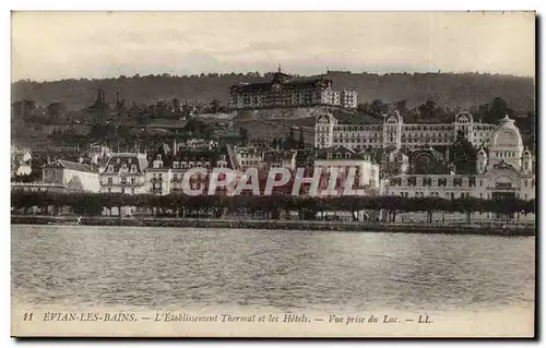 Evian les Bains - L&#39Etablissement Theraml et les Hotels - Vue prise du Lac - Cartes postales