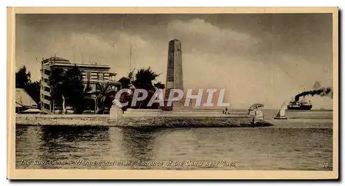 Egypt Egypte The Suez canal Ansichtskarte AK War memorial of the canal near Suez